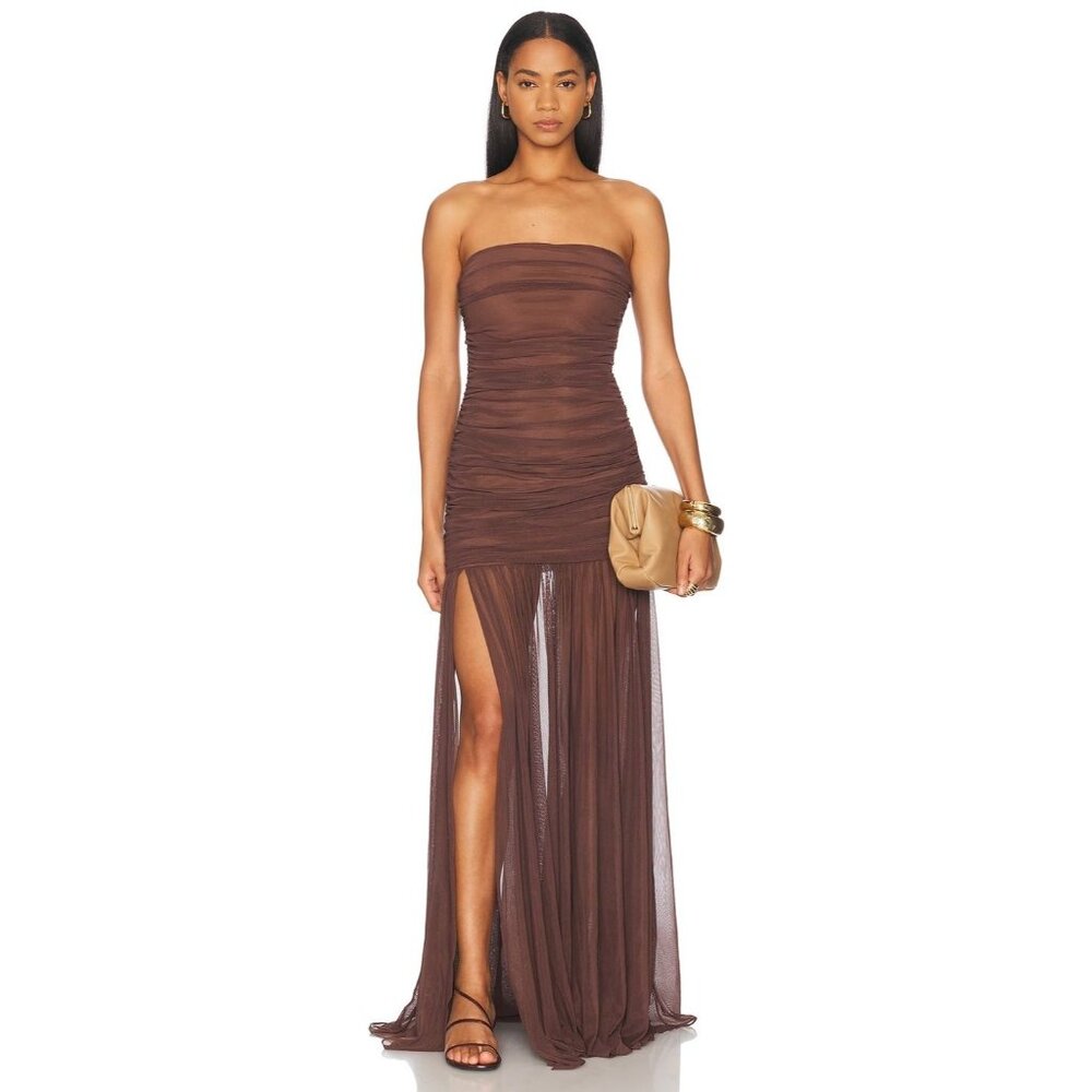 Retrofete Strapless Brown Maxi Dress - Picture 14 of 14